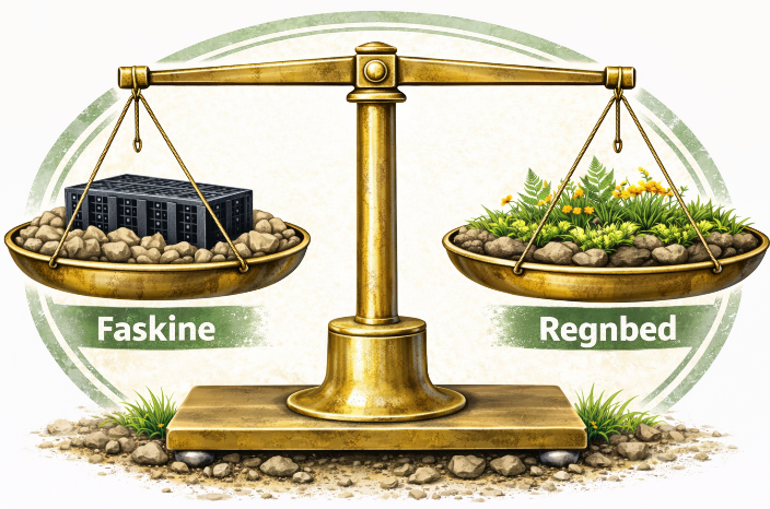 Faskine vs Regnbed